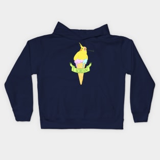 ice cream - I scream - yellow cockatiel Kids Hoodie